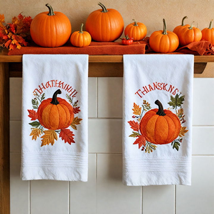thanksgiving embroidered towels