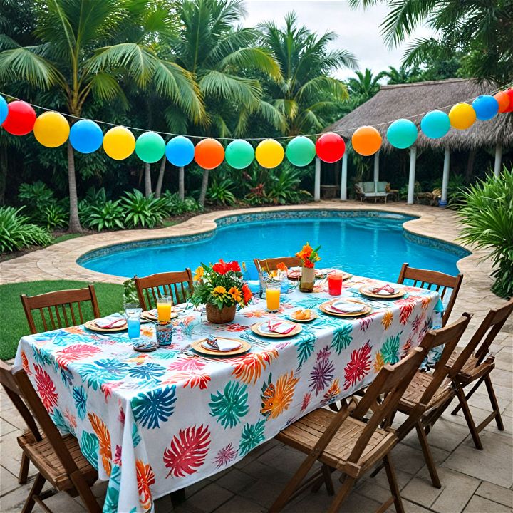 themed decorations for pool party