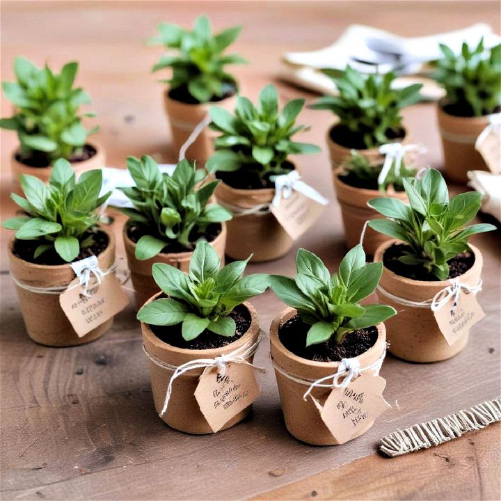 thoughtful herb garden favors