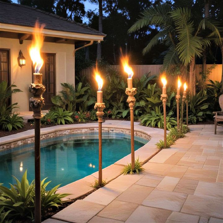 tiki torches to provide ambient lighting