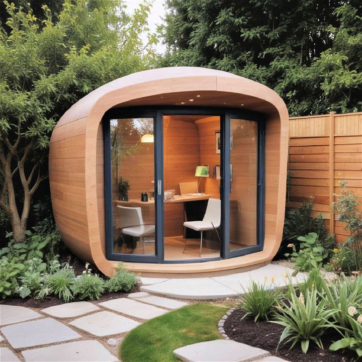 tiny pod office for your backyard