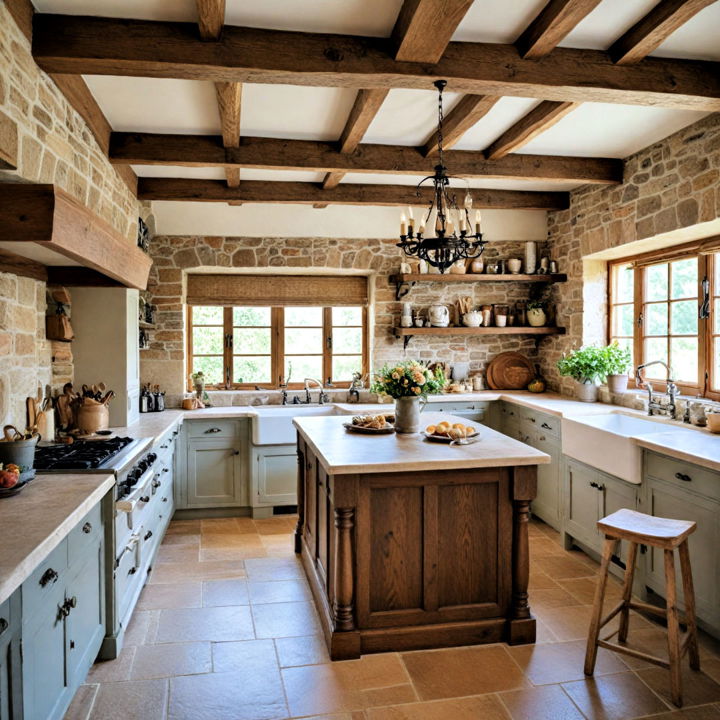 traditional and cozy english cottage kitchen