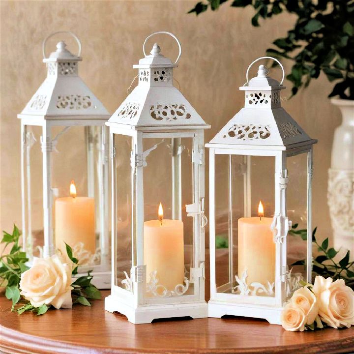 traditional candle lantern wedding centerpiece