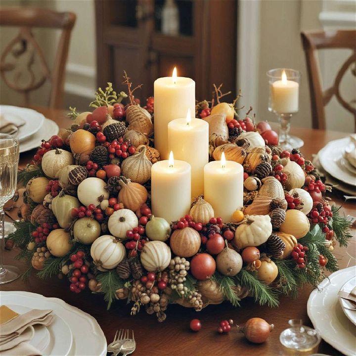 traditional candlelit cornucopia