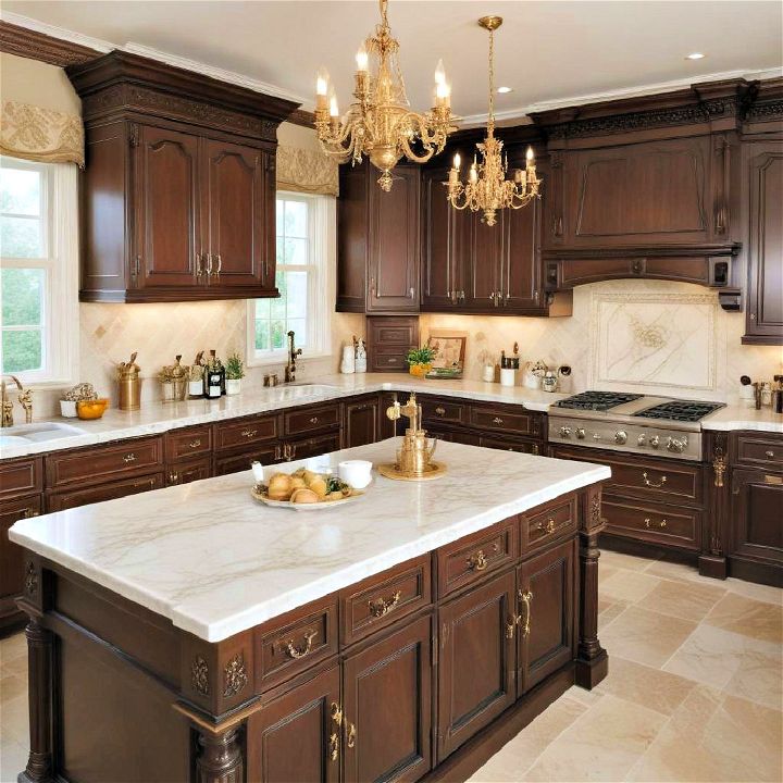 traditional english manor inspired kitchen