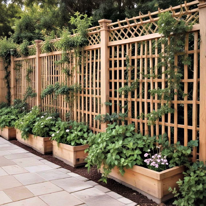 traditional fence and a trellis