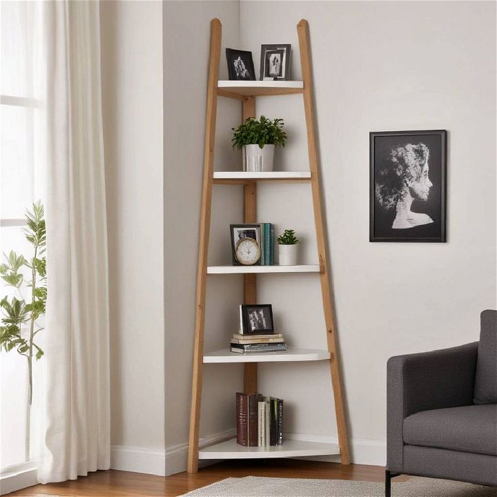 triangular corner bookshelf