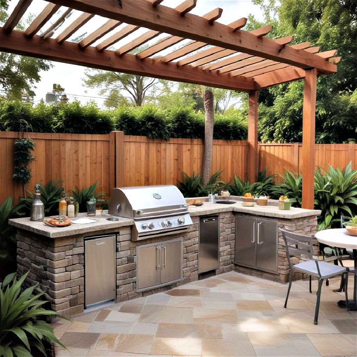 tropical backyard kitchen