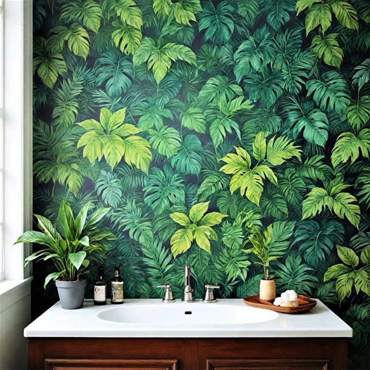 tropical foliage wallpaper idea