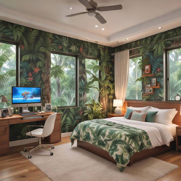 tropical getaway with palm tree decals