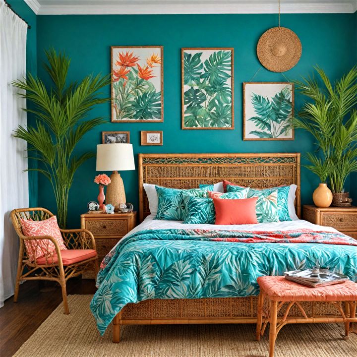 tropical oasis eclectic bedroom