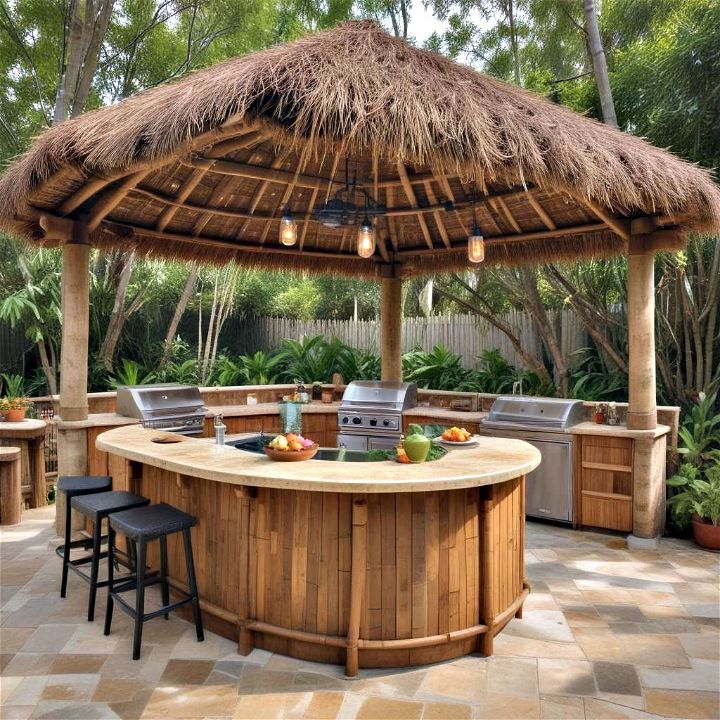 tropical paradise outdoor kitchen