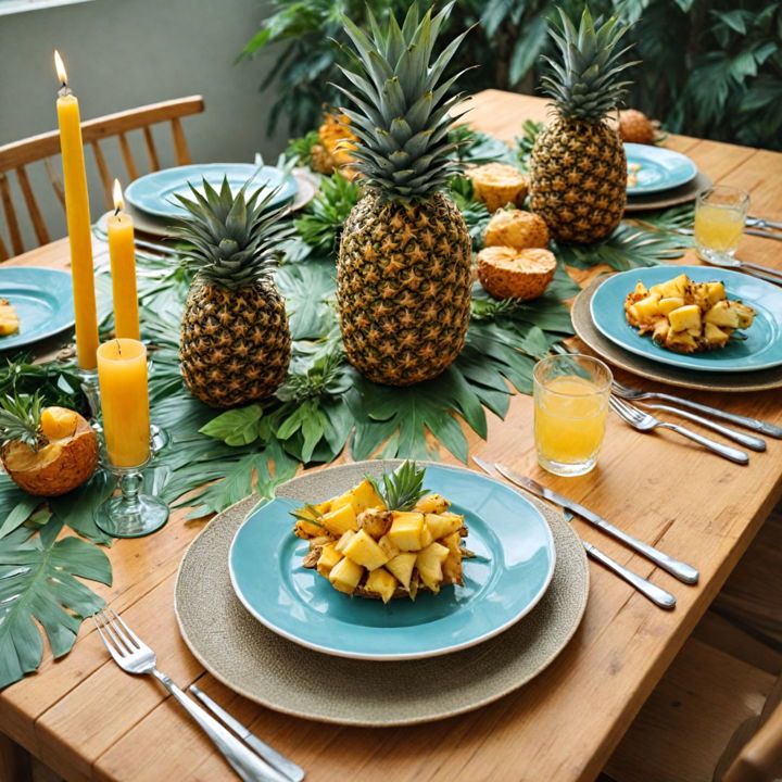 tropical paradise table setting