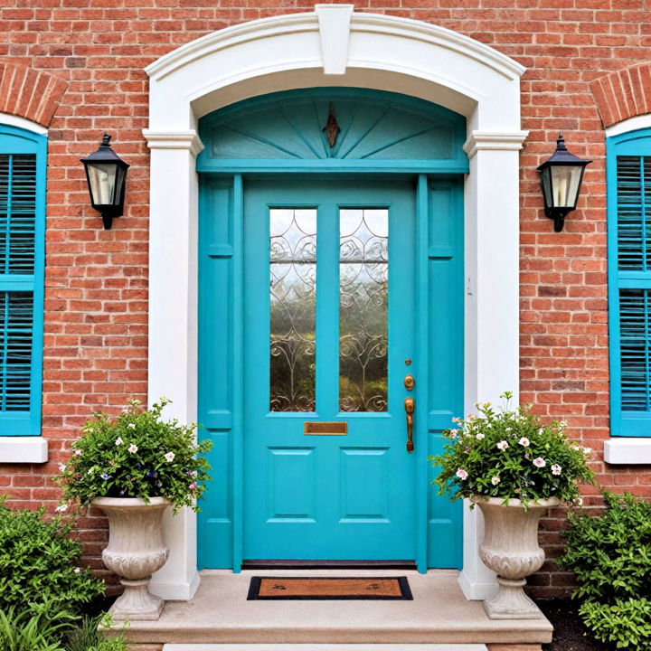 turquoise front door color idea