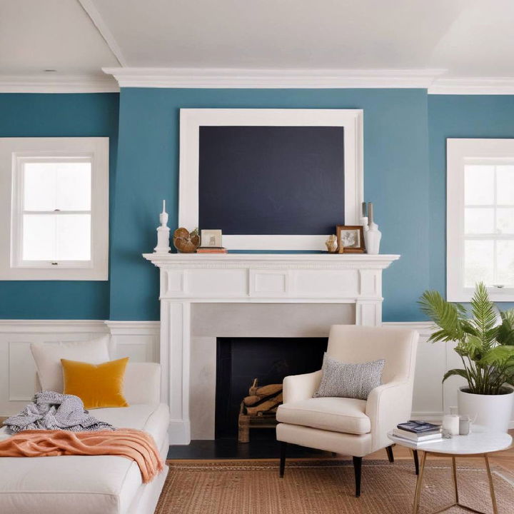 two tone wall for large living room