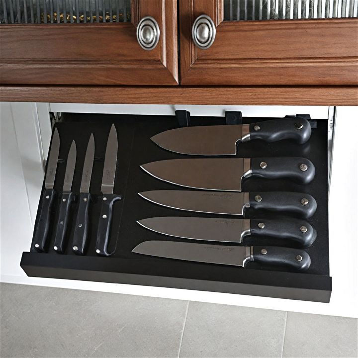 under cabinet knife storage solution