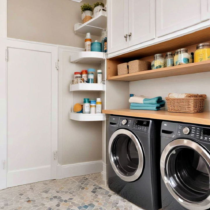 under cabinet shelves for laundry room