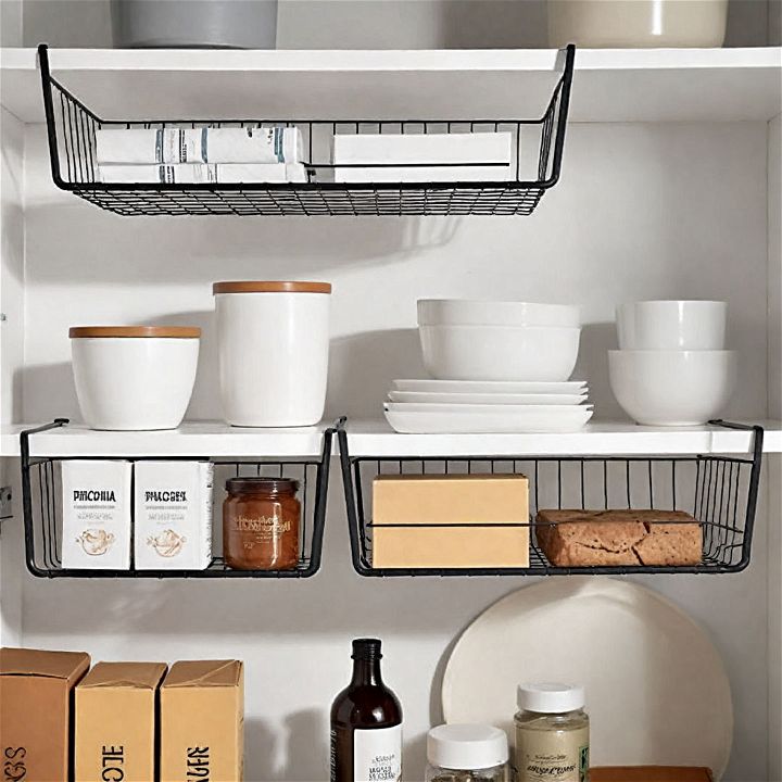 under shelf baskets for small kitchen storage