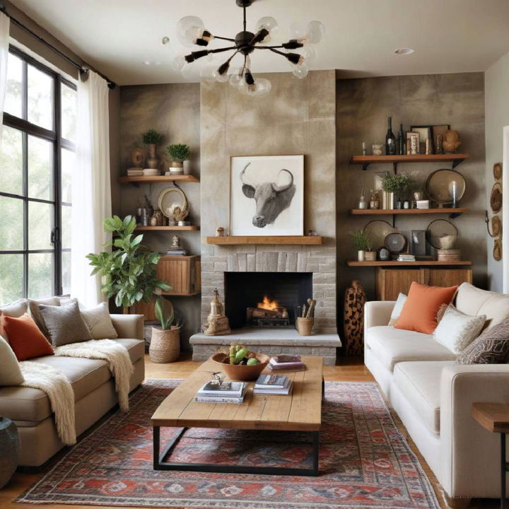 unexpected combinations eclectic living room