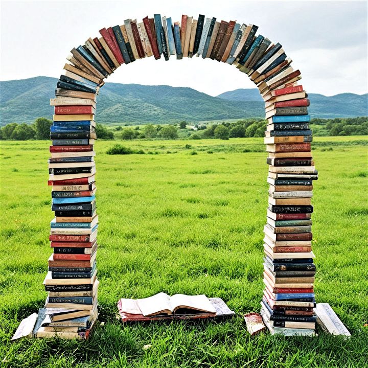 unique and charming vintage book arch