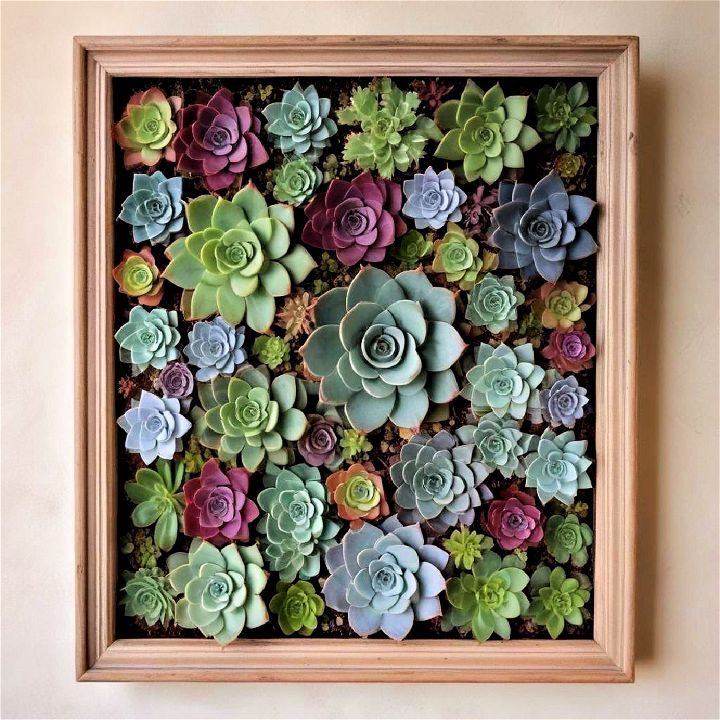 unique and colorful succulent picture frame