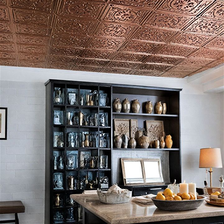 unique and elegant tin tile ceiling