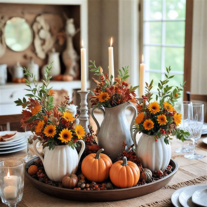 unique and thrifty fall centerpiece