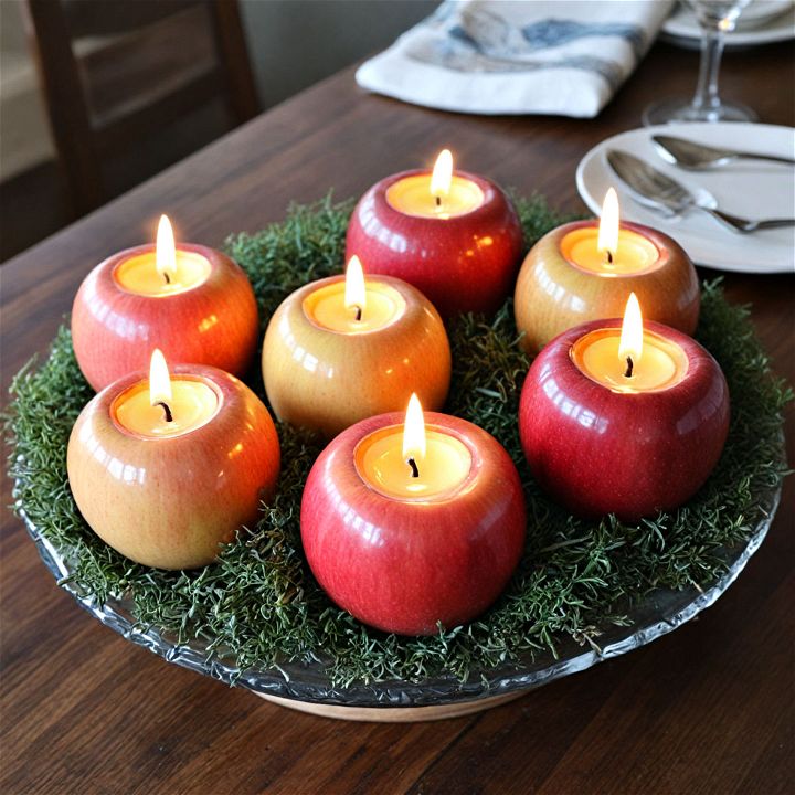 unique apple candle holders