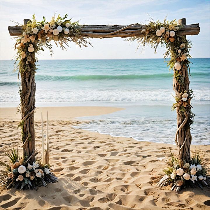 unique beach themed wedding arch