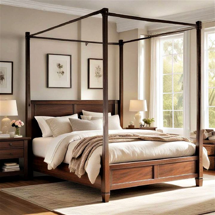 unique canopy wooden bed frame