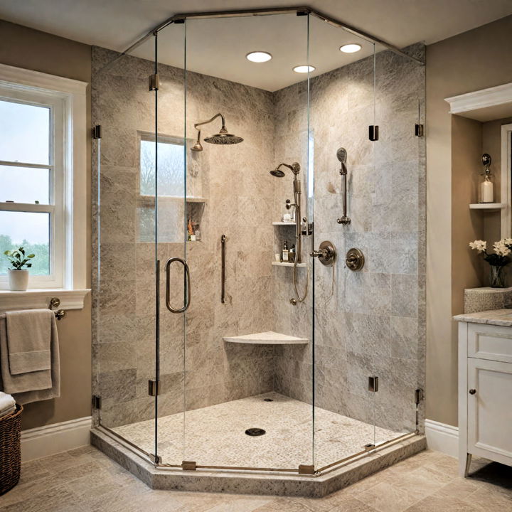 unique custom built corner shower