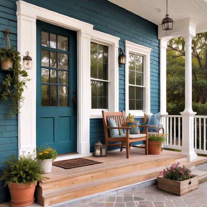 unique deep teal porch paint color