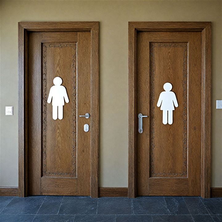 unique door design restaurant bathroom