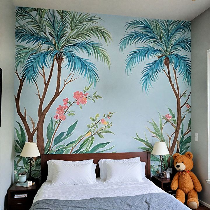 unique hand painted wall mural