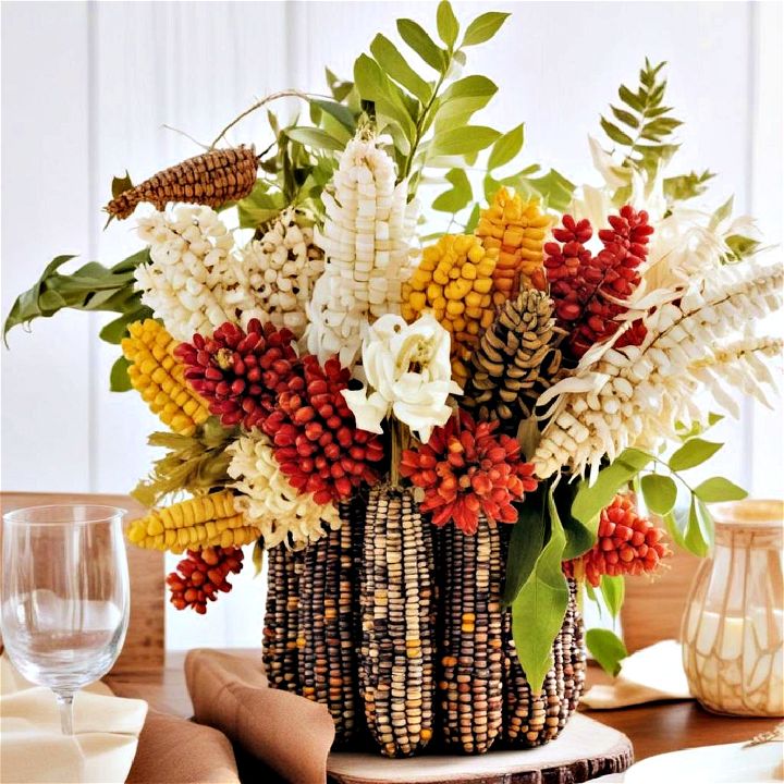 unique harvest corn basket centerpiece