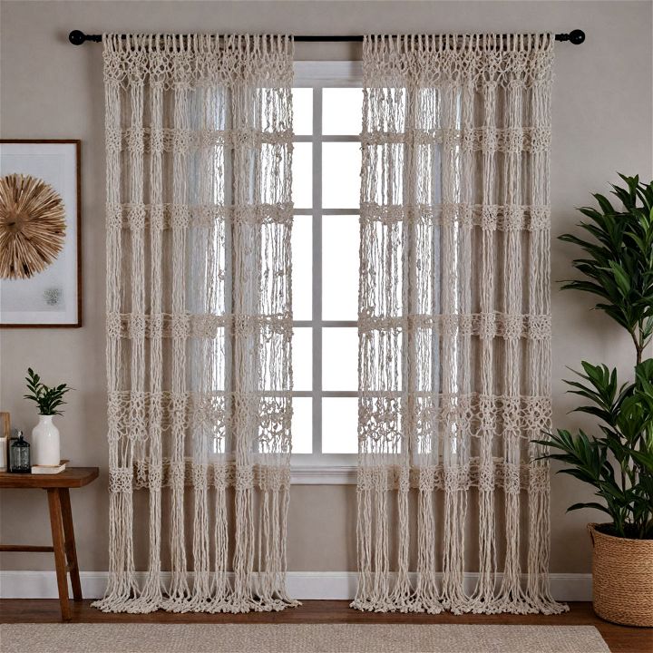 unique macramé curtain panels