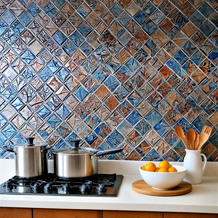 unique mosaic art accent wall