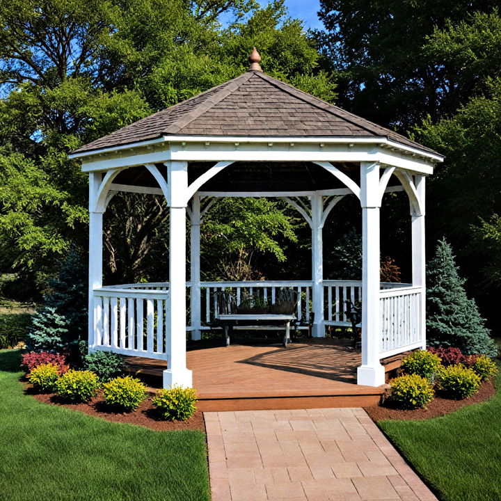 unique octagonal gazebo for backyard