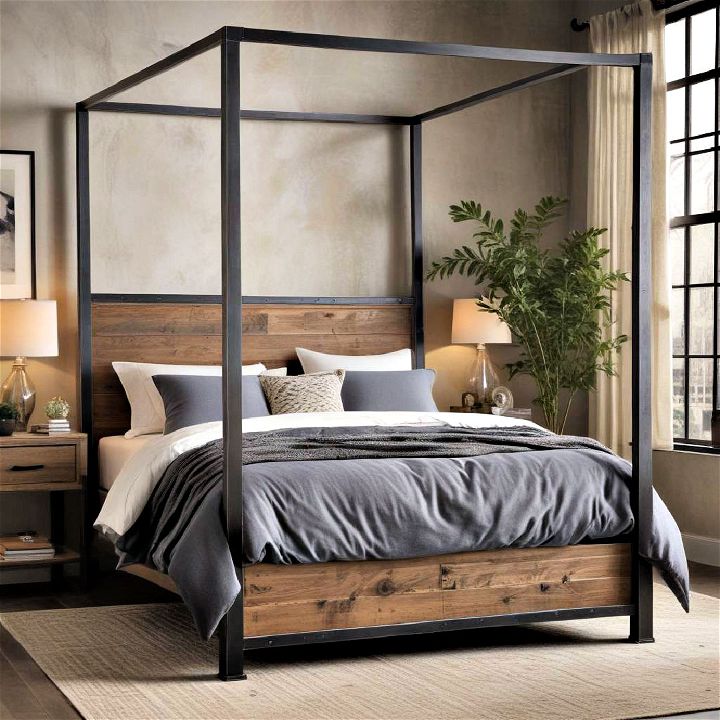 unique styles industrial canopy bed