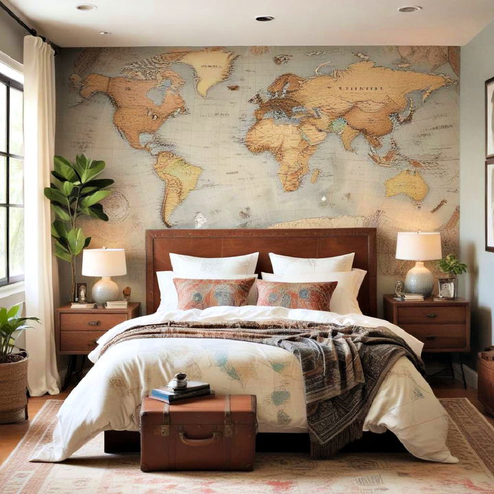 unique travel inspired bedroom