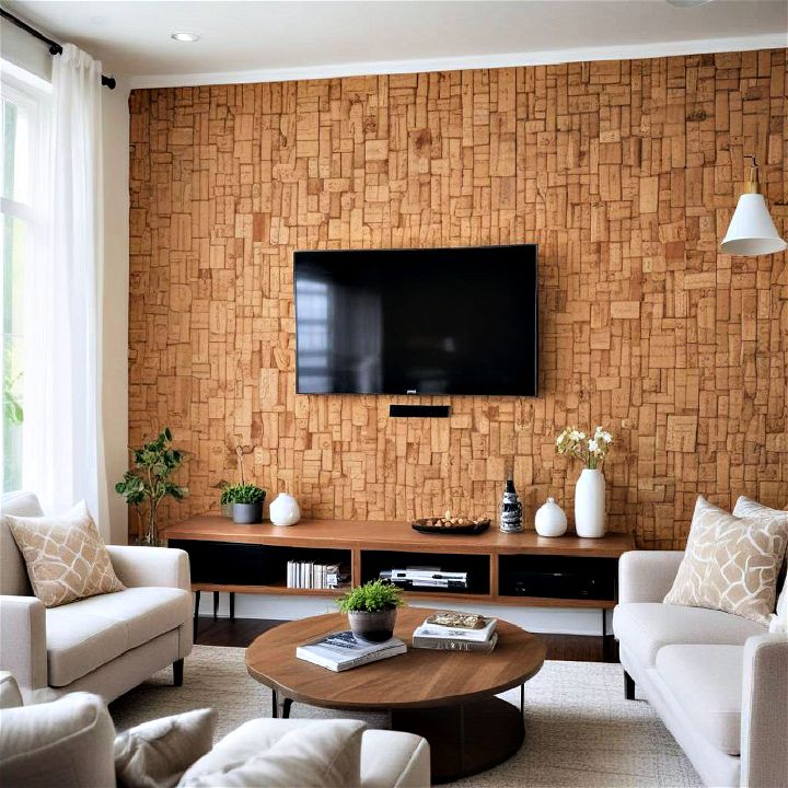 unique tv accent cork wall
