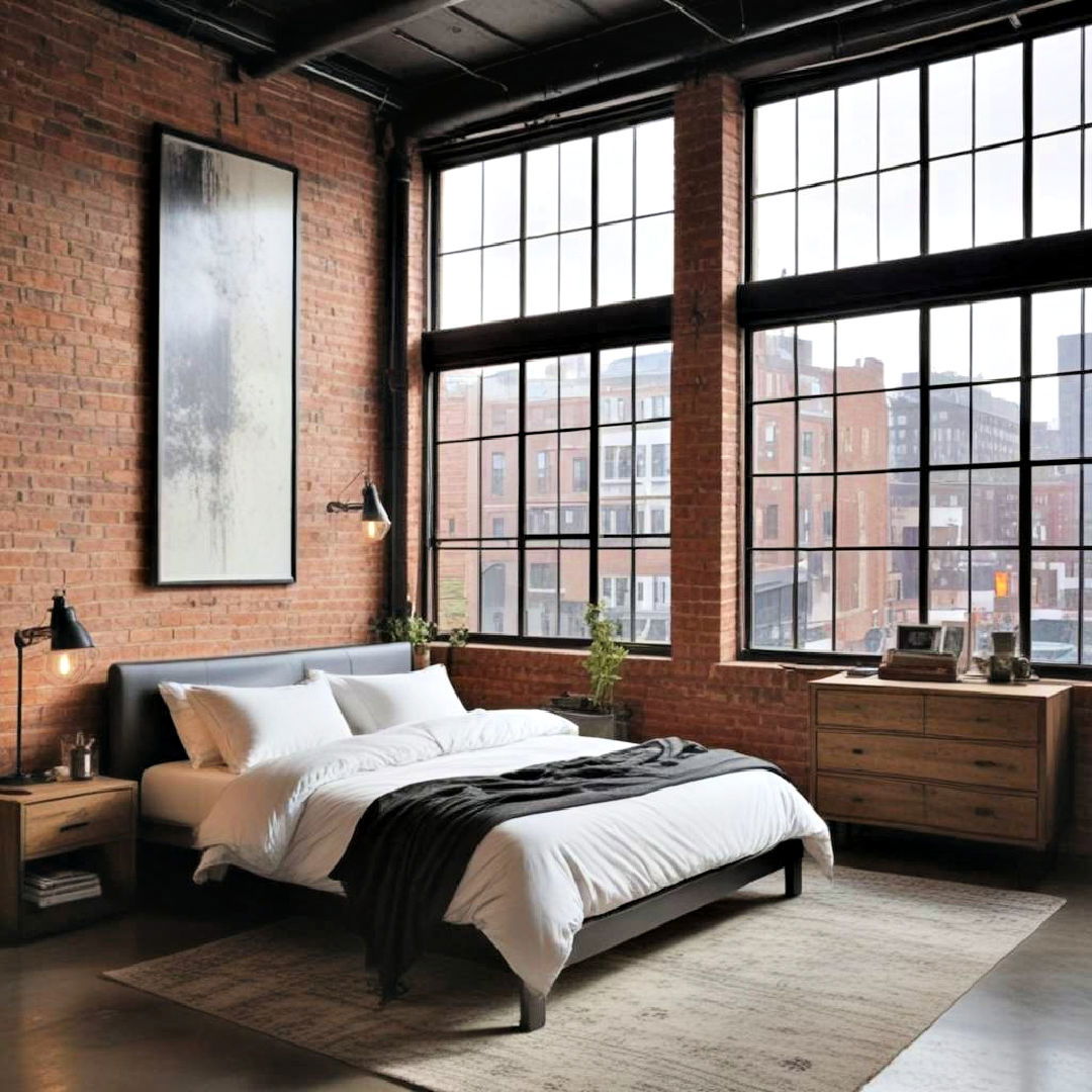 urban loft inspired bedroom