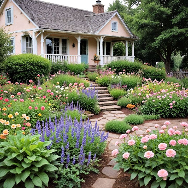 use color theme to decorate cottage garden