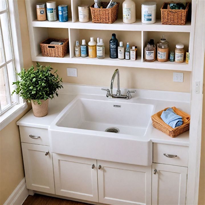 utility sink with storage to keep everything in one spot