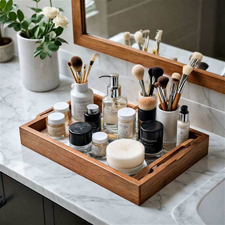 vanity top tray for bathroom