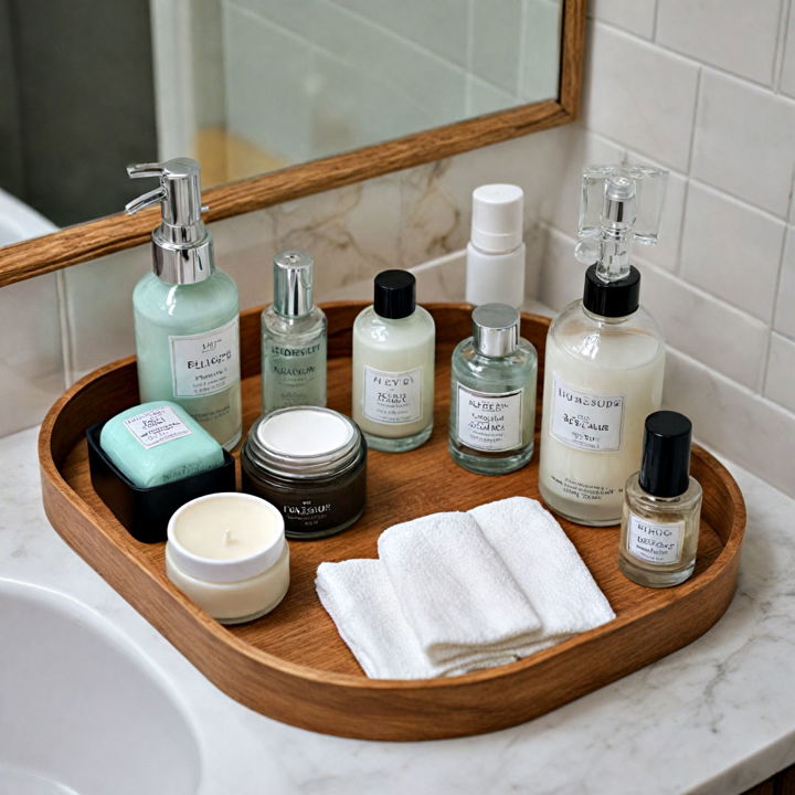 vanity tray for bathroom storage