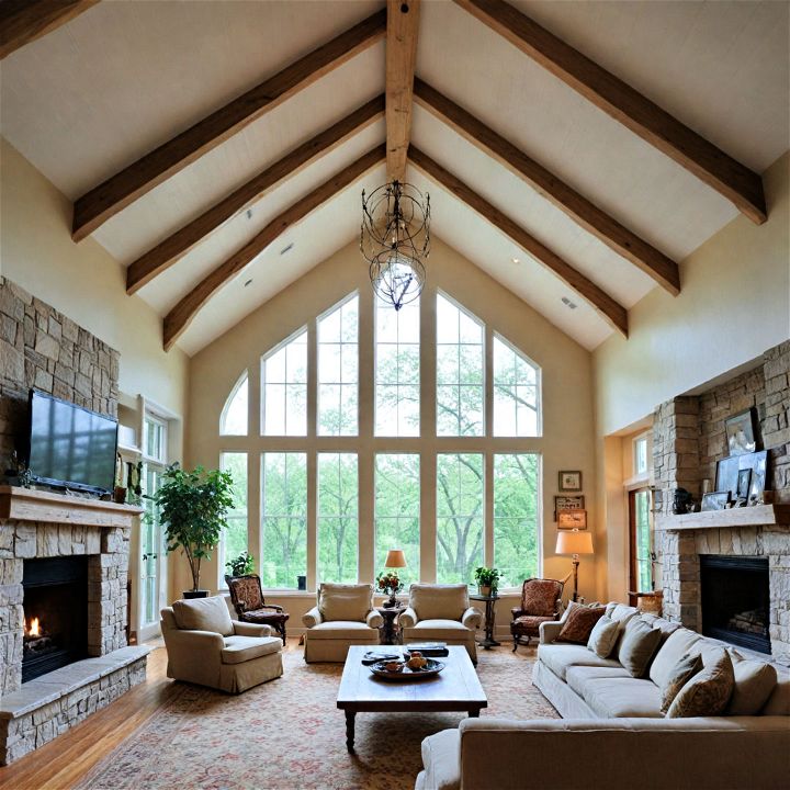 vaulted ceiling to add warmth
