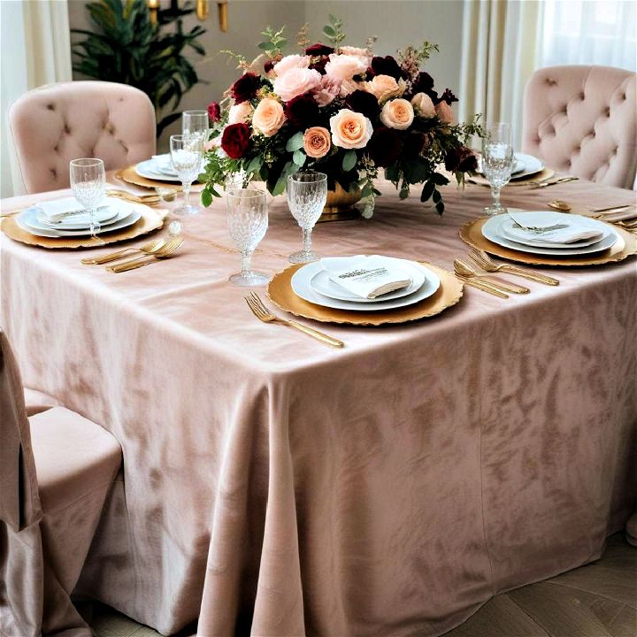 velvet linens for luxurious dining experience