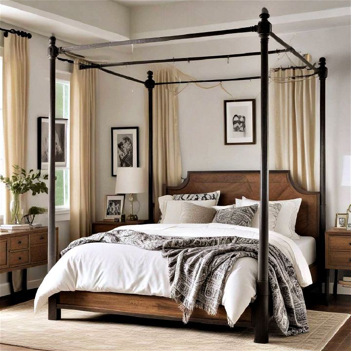 versatile eclectic canopy bed design