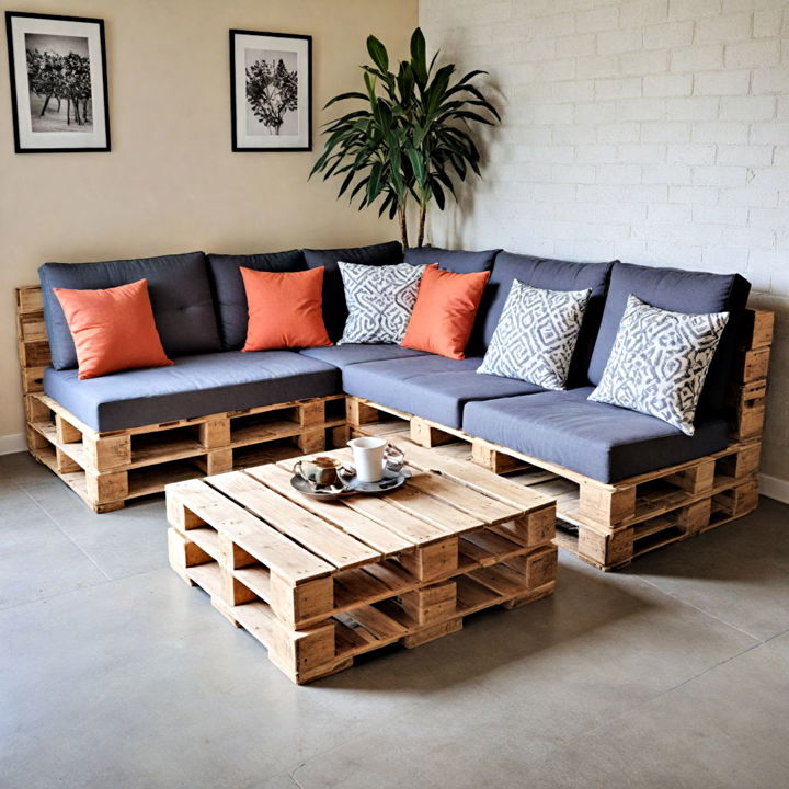 versatile pallet furniture sofa and coffe table